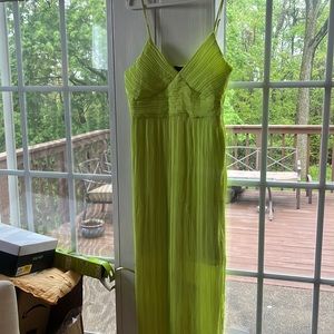 NWT Banana Republic lime green mid-calf length dress.